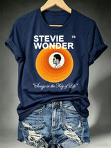Women's  Retro Album Concentric Circles Graphic Apparel Anniversary Tour  Shirt