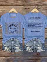 Women's  Retro Funny Proud Member Of  Club We Do Not Care Menopause Perimenopause Print T-Shirt