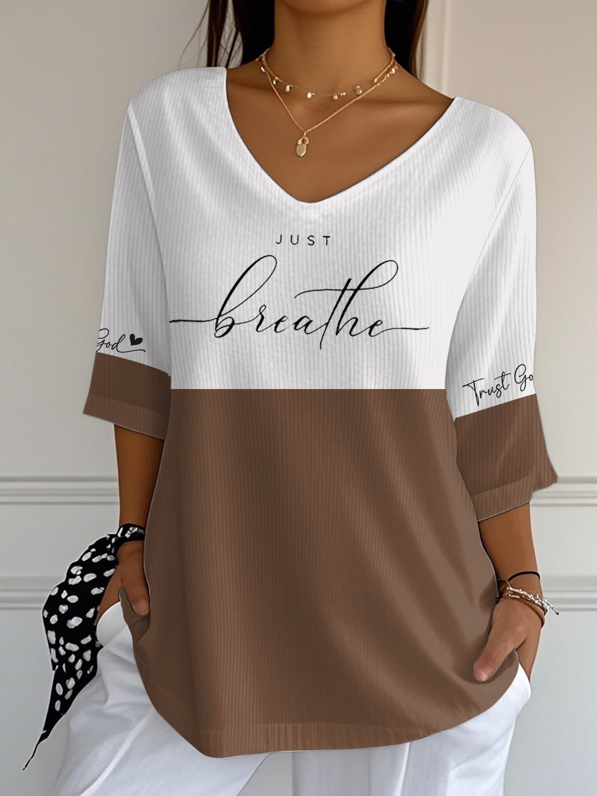 Women's Trust God Just Breath Long Bubble Shirt