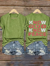 Women's Know God Know Peace, Religious Peace Inspiration Style T-Shirt