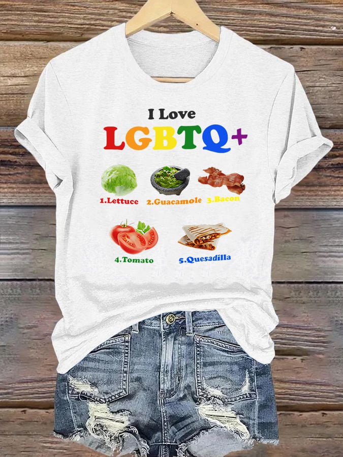 Women's  LGBTQ+ Pride Graphic Tee for Food Lovers