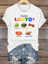 Women's  LGBTQ+ Pride Graphic Tee for Food Lovers