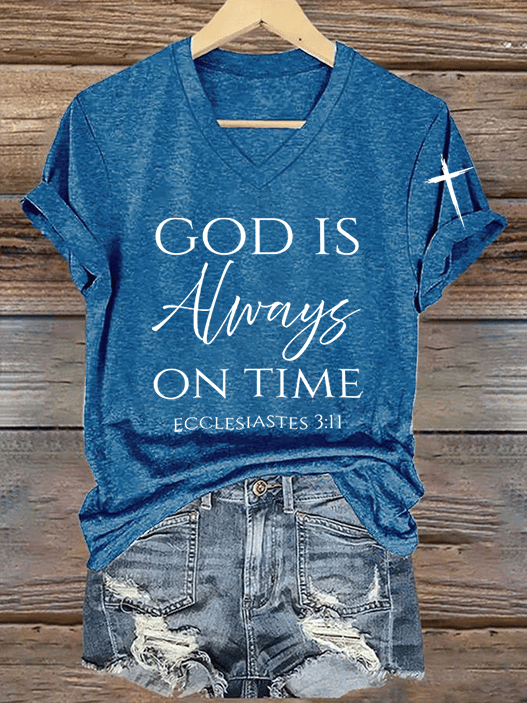 Women's God Is Always On Time T-Shirt