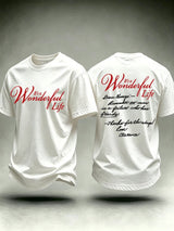 Men's It's A Wonderful Life Christmas Print Round Neck T-shirt