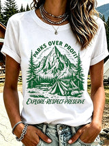 Women's National Park Print Casual T-Shirt