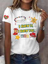 Retro I Knew It Print T-Shirt
