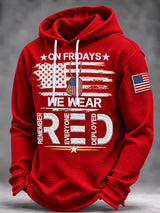 Men's Red Friday Printed Waffle Hoodie