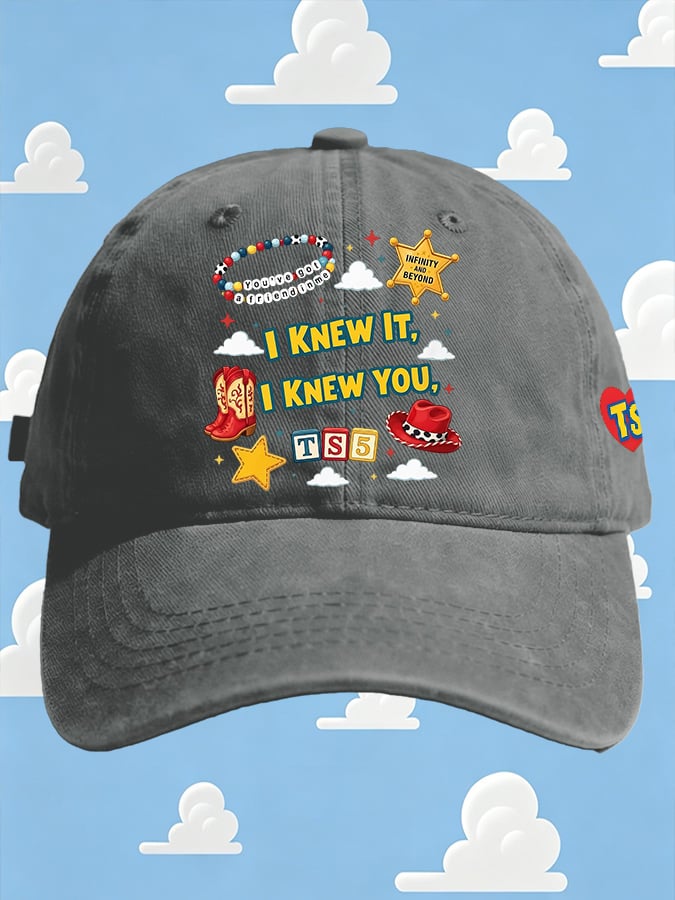 Retro I Knew It Print Baseball Cap