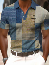 🔥Buy 3 Get 15% Off🔥Men's Casual Faith Retro Texture Color Matching Polo