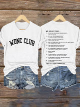 Retro Funny WDNC Menopause Perimenopause This List Is Not Exhaustive Print T-Shirt