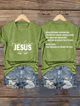 Women's Love Like Jesus Print Casual  T-Shirt