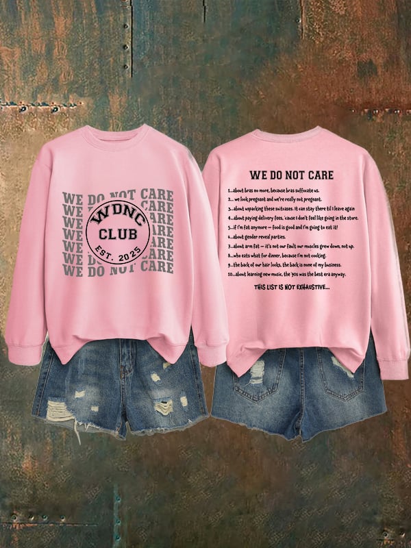 Women's  Retro Funny Proud Member Of Club We Do Not Care Menopause Perimenopause Print   Sweatshirt