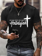 🔥Buy 3 Get 15% Off🔥Men's Hard Fought, Heartfelt, Been Through Hell Hallelujah Printed Round Neck T-Shirt