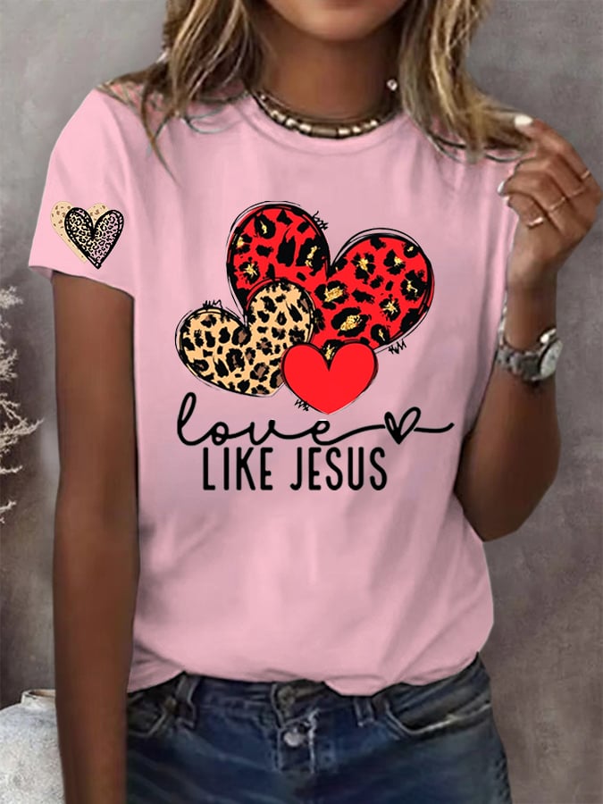 Women's Valentine's Day Printed Casual T-Shirt