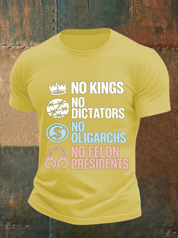 Men's  No Kings No Dictators Protest print  T-Shirt