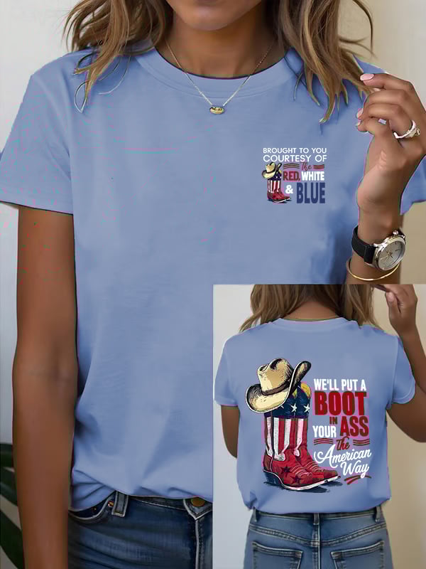 🔥Buy 3 Get 15% Off Women's WE'LL PUT A B00T IN YOUR ASS  Print T-Shirt