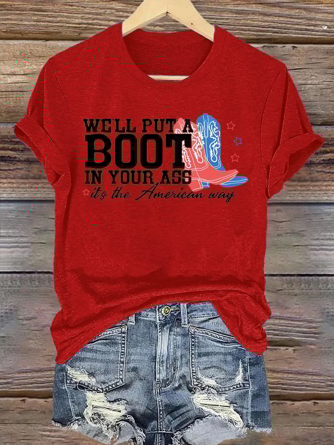 Women's  Courtesy of the Red, White and Blue Cowboy T-Shirt