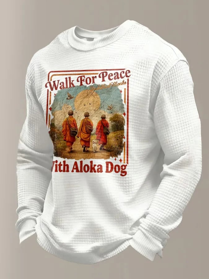 Men's Walk For Peace  Printed Casual Long-Sleeved Top