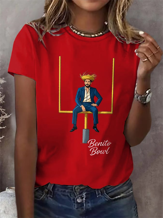 Women's Bunny Football Music Lover  T-shirt