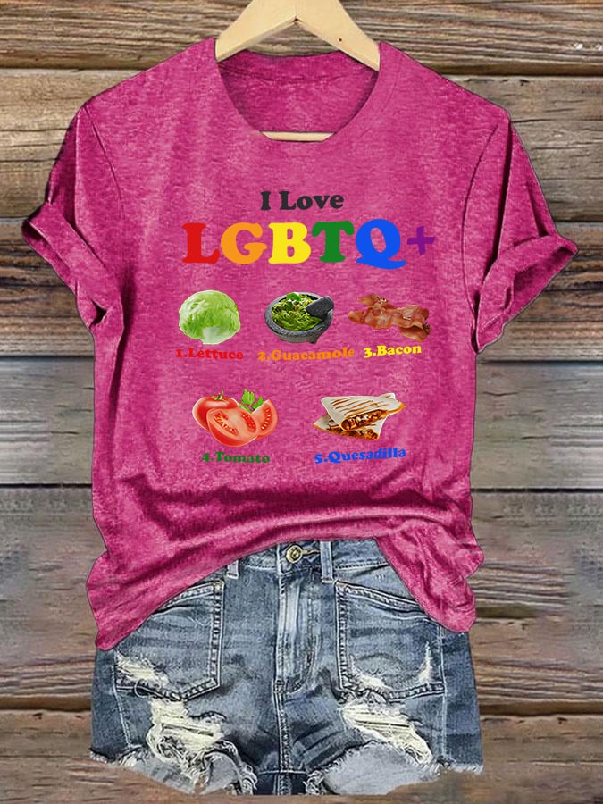 Women's  LGBTQ+ Pride Graphic Tee for Food Lovers