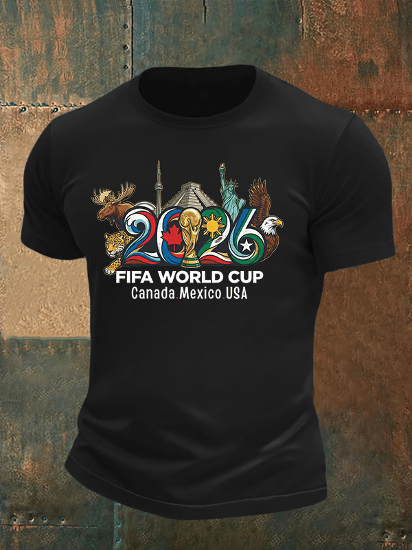 Men's  2026 Canada Mexico Usa Football T-shirt