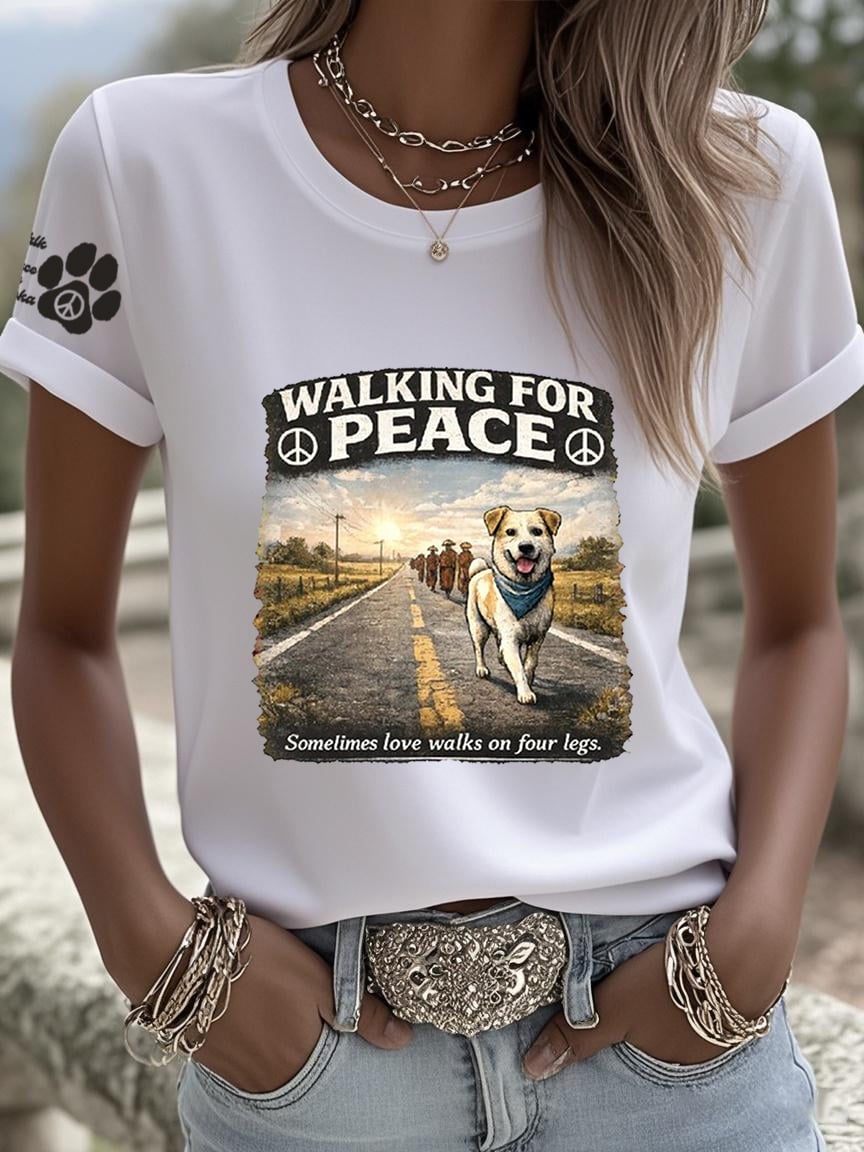 Women's Walk For Peace  Art  Print T-Shirt
