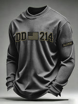 Men's Veteran Pride DD-214 Printed Waffle Long-Sleeve T-Shirt