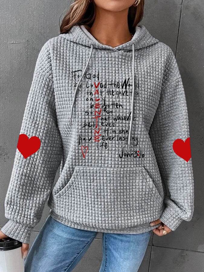Women's For God So Loved The World Print Hooded Sweatshirt