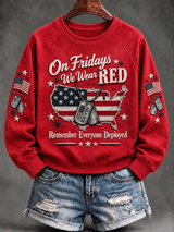 Women's Red Friday Printed Sweatshirt