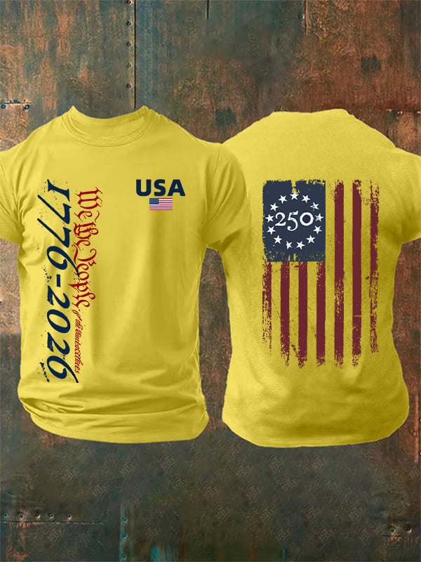 Men's USA 250TH Print Crew Neck T-Shirt