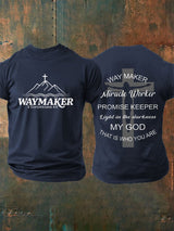 🔥Buy 3 Get 15% Off🔥Men's Faith Waymaker Print Casual T-Shirt