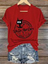 V-Neck Retro Funny Proud Member Of WDNC Club We Do Not Care Menopause Perimenopause Print T-Shirt