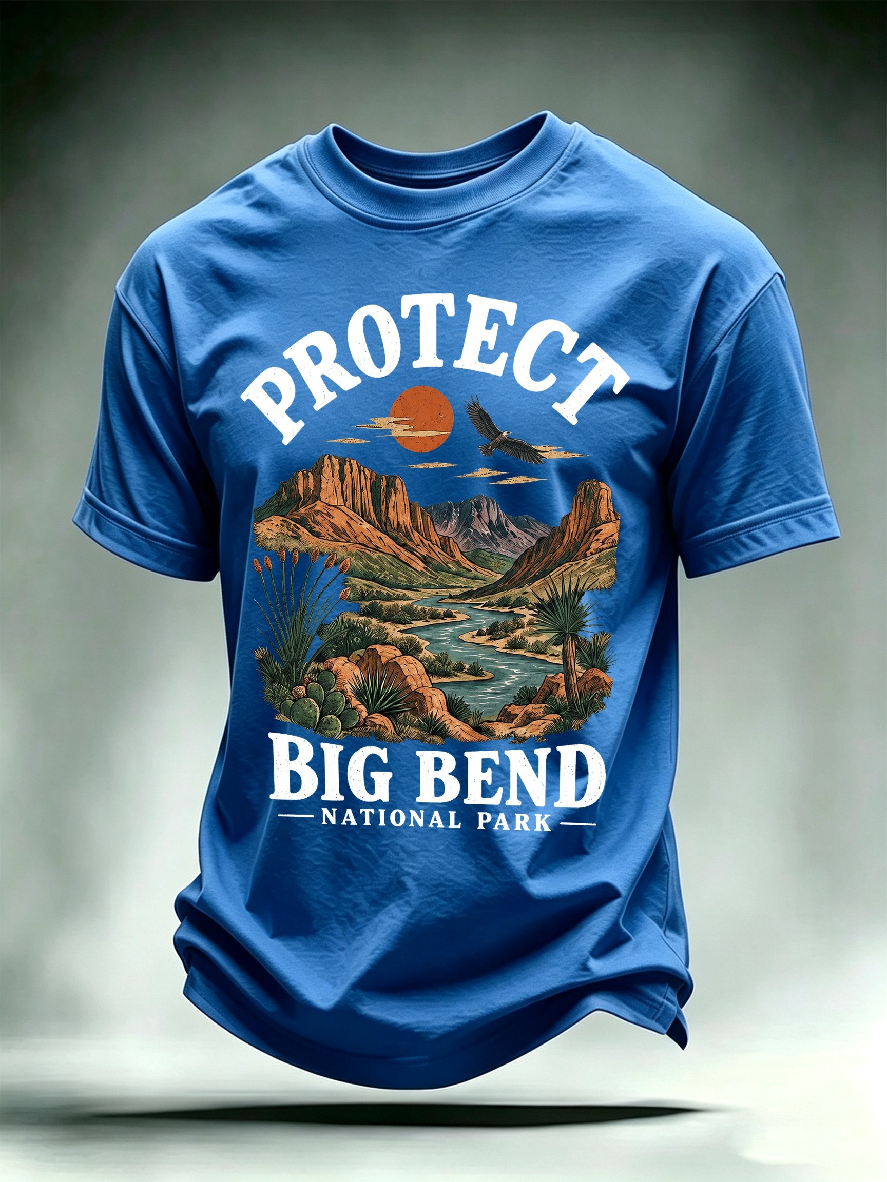 Men's Protect Big Bend National Park, Scenic Desert Landscape T-Shirt