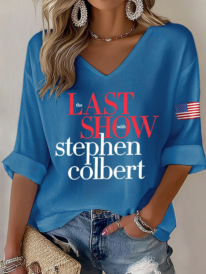 🔥Buy 3 Get 15% Off V-Neck Retro Last Show Print T-Shirt