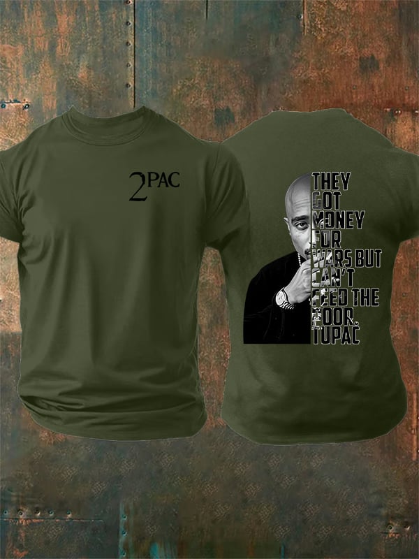 Men's  2Pac Rapper  Print  T-Shirt