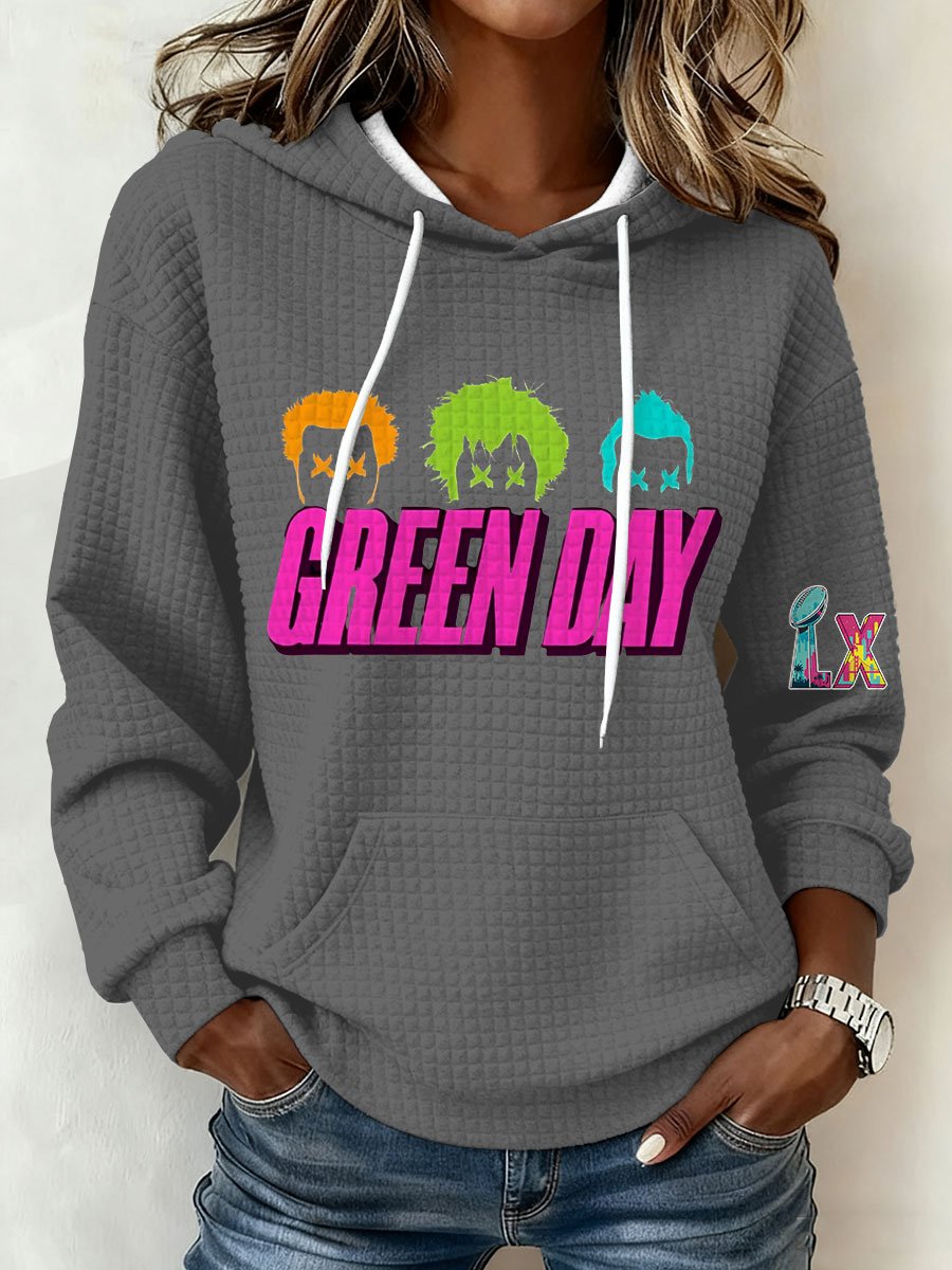 Women's Rock Band Print Hooded Sweatshirt