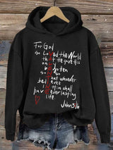 Women'S Casual For God So Loved The World Printed Long Sleeve Sweatshirt