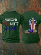 Men's  RED, WHITE & BLUE  Print T-Shirt