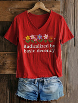 🔥Buy 3 Get 15% Off🔥Women's FDT Print V-Neck T-Shirt