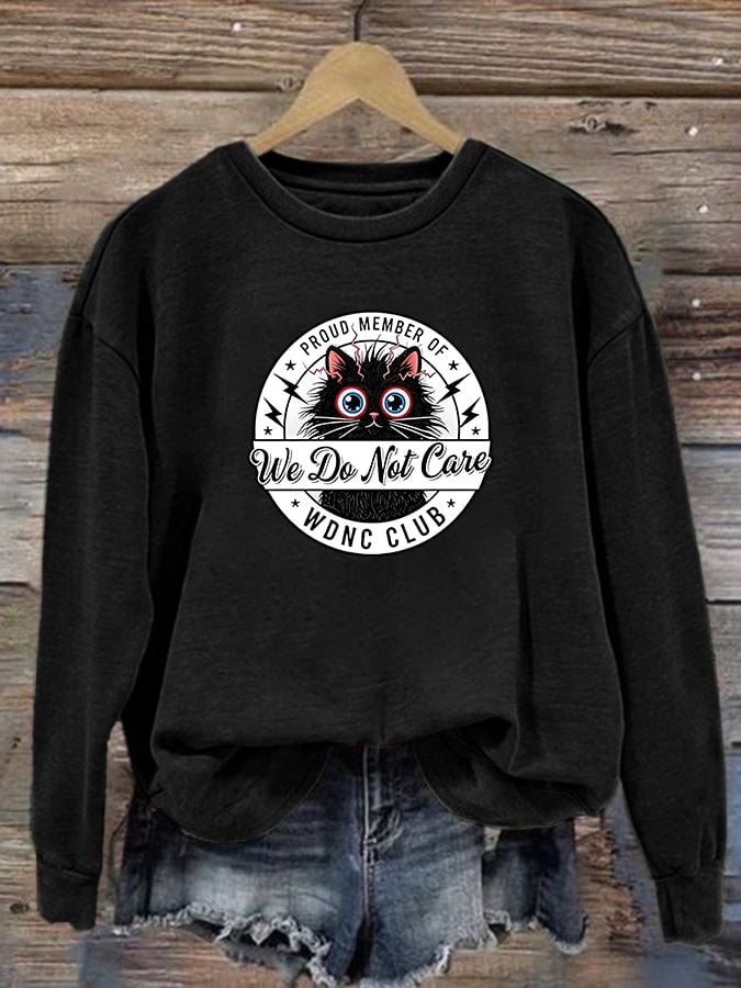 Women's  Retro Funny Proud Member Of Club We Do Not Care Menopause Perimenopause Print Sweatshirt