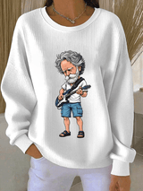🔥Buy 3 Get 15% Off Women's RIP Bob Weir Ribbed Round-Neck Sweatshirt