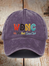 Unisex  Retro Funny WDNC We Do Not Care Club Menopause Perimenopause Print Baseball Cap