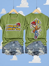 V-Neck Retro I Knew It Print T-Shirt