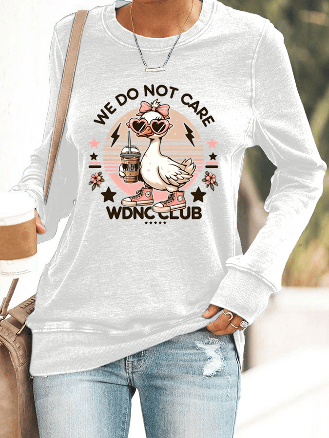 Women's  Retro Funny Proud Member Of  Club We Do Not Care Menopause Perimenopause Print  Knitted Tops