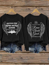 Retro Wings Justice For Renee Nicole Good Print Sweatshirt