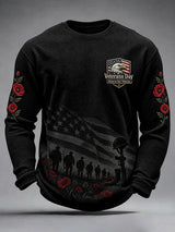 Men's Veterans Day Theme Waffle Long Sleeve T-Shirt