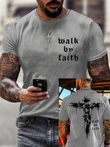 🔥Buy 3 Get 15% Off🔥🔥Hot Sale Picks 🔥Men's Walk By Faith  Short-sleeved T-shirt