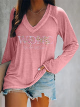 V-neck Retro Funny WDNC Menopause Perimenopause Print T-Shirt