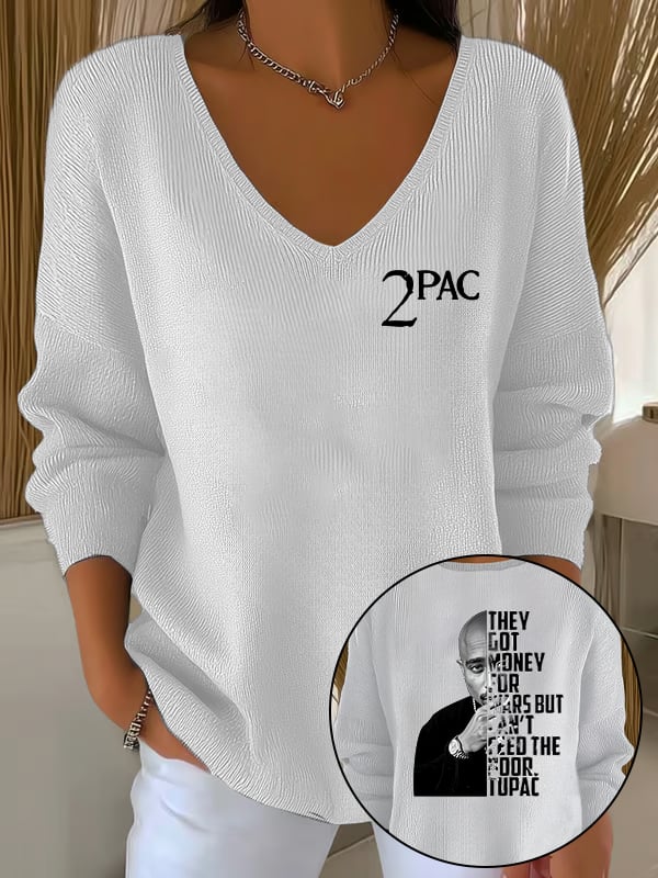 Women's  2Pac Rapper Print  Tops