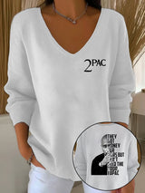 Women's  2Pac Rapper Print  Tops